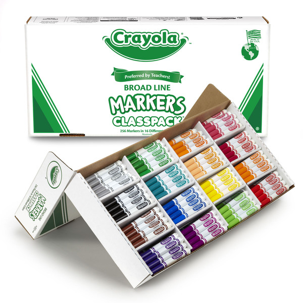 Crayola Original Formula Marker Classpack®, Broad Line, 16 Colors, PK256 BIN588201